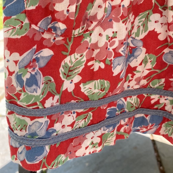 Ralph Lauren Sleeveless floral dress w/ ruffle detail shoulders & crochet 12M - Picture 4 of 7